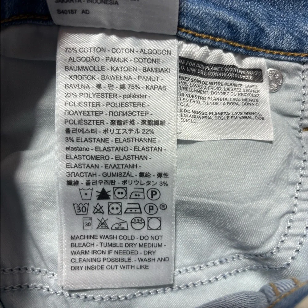 Levi’s Shaping Skinny Cotton Mid Rise Blue Denim Jeans Size 28 - Picture 14 of 15
